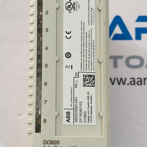 1Pc ABB 3BSE008514R1 8 Channel DIGITAL OUTPUT MODULE, Abb DO820 USED